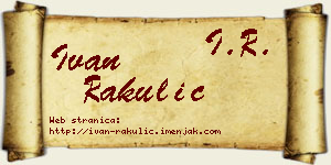 Ivan Rakulić vizit kartica
